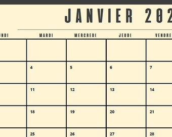 Calendrier Vierge Décembre 2023 Imprimer Calendrier Vierge | Etsy