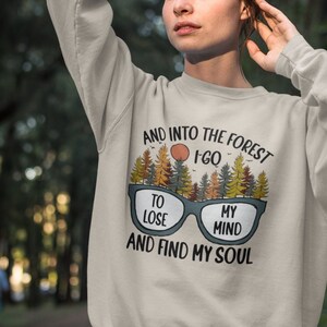 Into The Woods Sweatshirt: Hiking Graphic Unisex Crewneck