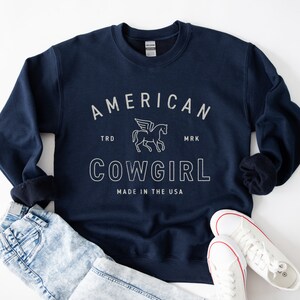 American Cowgirl Crewneck Sweatshirt: Preppy Western Style