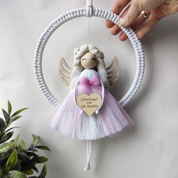 Macrame Angel, Guardian Angel, Christening, Birthday, Boho Gift, Boho Angel