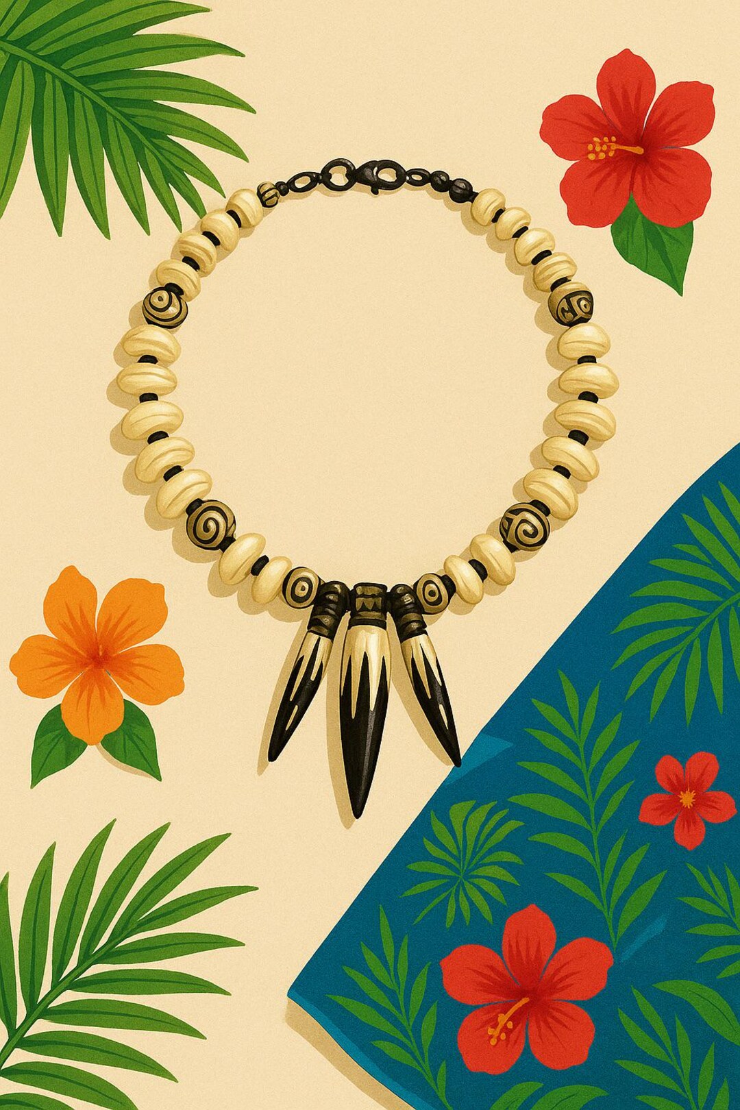 Cowry Shell Teeth Cowrie Shell Necklace With Buffalo Tooth Pendants - Etsy
