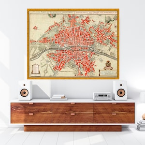 Druckbare Paris Karte Poster, Paris Vintage Karte, Paris Vintage Poster, Karte Poster, Download Kunstdruck