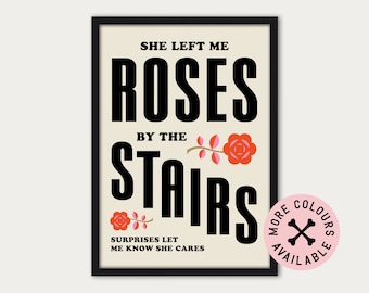 Blink 182 - All the Small Things | She Left Me Roses Lyrics Print | Valentines Day | A4 A3 | Lyrics Poster | Pop Punk Rock | Gallery Wall