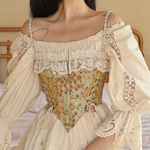 Corset Renaissance Pour Femme - Style Victorien, Pirate, Floral, Pour Fêtes Médiévales, Cosplay, événements Costumés