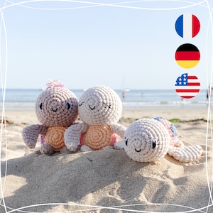 The funny baby turtles - PDF Crochet pattern, tutorial, English, Francais, Deutsch