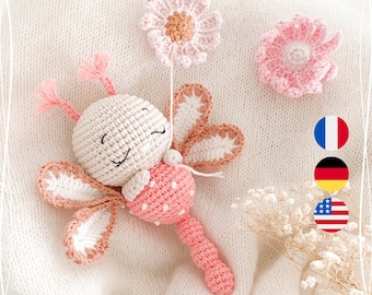 Alba, the cute little dragonfly - PDF crochet pattern, pattern, tutorial, German, English, French