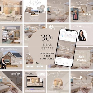 Real estate instagram templates, instagram posts for business, Real Estate Canva Templates Realtor, Real Estate Templates engagement
