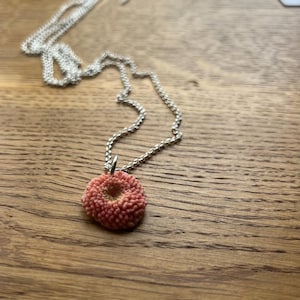Pink Flower Necklace – Cold Porcelain Handmade Floral Pendant