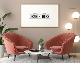 Vintage Modern Frame Mockup, Modern Mockup, Interior Mockup, Mockup Frame, Frame Mock Up, Wall Art Mockup, Poster Mockup, Styled Mockup