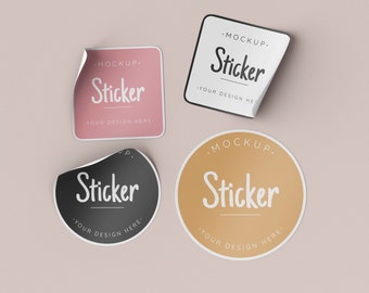 Sticker mockup, sticker mockup psd, sticker mockup bundle