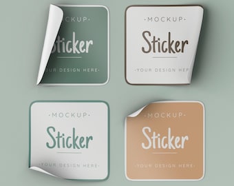 Sticker mockup, sticker mockup psd, sticker mockup bundle