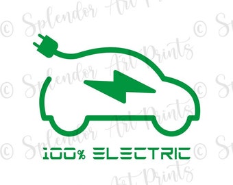 100% Elektroauto-Design für Cricut | SVG für Auto Ornamente & Kunsthandwerk | Umweltfreundliches Dekor