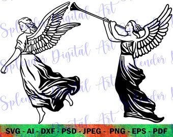 ANGEL SVG, Guardian & Archangel Set of 2 | Downloadable Christmas for Cricut, Perfect Holiday Crafts Decor