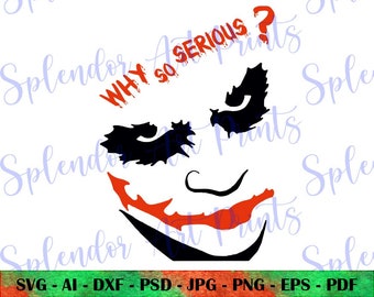 JOKER WARUM so ernst? Datei | Grafikdesign für T-Shirts, Sticker & zum Basteln | Joker Meme Art Sofortiger Download