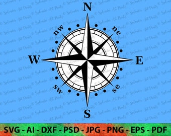 WIND ROSE SVG, Cut file for Cricut, Wind Rose Png, Wind Rose Tshirt, Silhouette, Wind Rose Cricut, Nautical Compass Svg