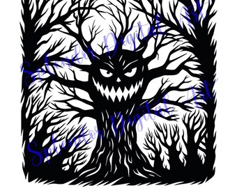 Spooky TREE Halloween SVG | Horror Graphics for Cutting Machines | Unique Craft Supplies & Decor