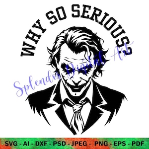 JOKER SVG 6, oker Smile & Grin, Gothic Horror Movie Design, Happy Halloween SVG, Creepy Laughter Clipart