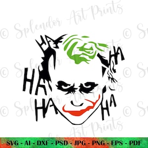 JOKER SVG, Gothic Joker Smile & Grinning Laughing Design for Halloween, Horror Movie Fans, Instant Download, Digital Clipart