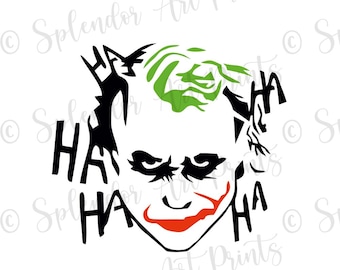 JOKER SVG, Gothic Joker Lächeln & Grinsen, Lachen Design für Halloween, Horrorfilm Fans, Sofort Download, digitale Clipart