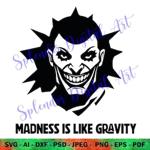 JOKER 8 SVG - Joker Smile & Grin, Gothic Horror Movie SVG for Happy Halloween, Grinning Laughing Design