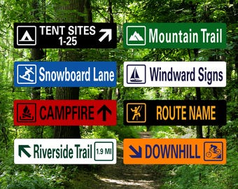 Customizable Metal Trail Sign: Aluminum & Vinyl Sign (6"x24") | Windward Signs
