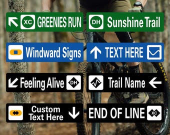 Customizable Metal Bike Sign: Aluminum & Vinyl Mountain Biking Sign (6"x24") | Windward Signs