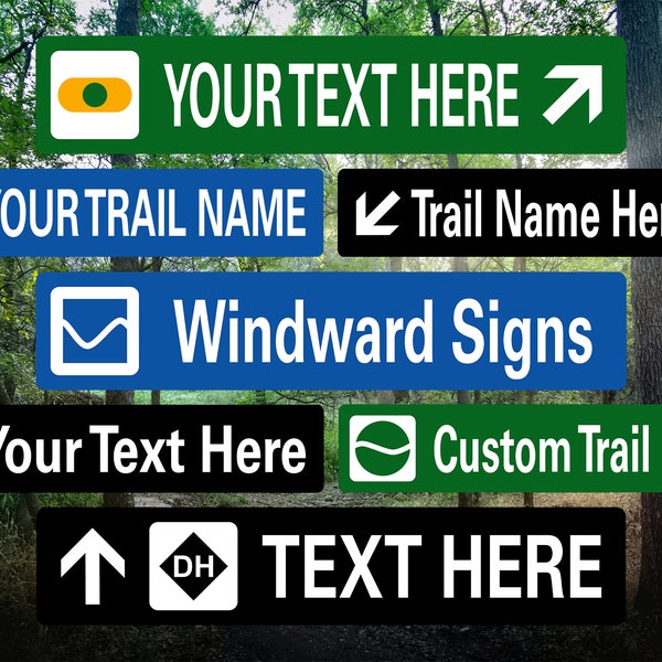 Custom Metal & Vinyl Bike Trail Signs | Trailhead Sign | Mountain Biking, Downhill, Freeride, Cross Country | Aluminum Sign | Windward Signs