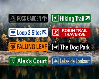 Personalized Metal Trail Sign: Custom Aluminum & Vinyl Sign (4x18") | Windward Signs