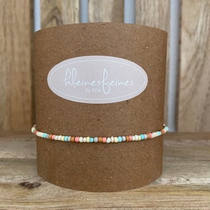 filigranes Fußkettchen Fußband Fußkette Fußschmuck Perlen bunt zart fein schlicht minimalistisch Sommer Geschenk Bild 2