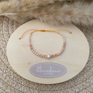 filigree pearl bracelet bracelet friendship bracelet beads glass cut beads freshwater pearl peach, beige, orange boho minimalist image 5