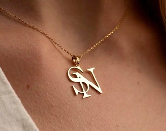 Initial Necklace Gold, Letter Necklace Gold, Personalized, Personalized Name Necklace, Gold Medallion Necklace, Tag Necklace Personalized