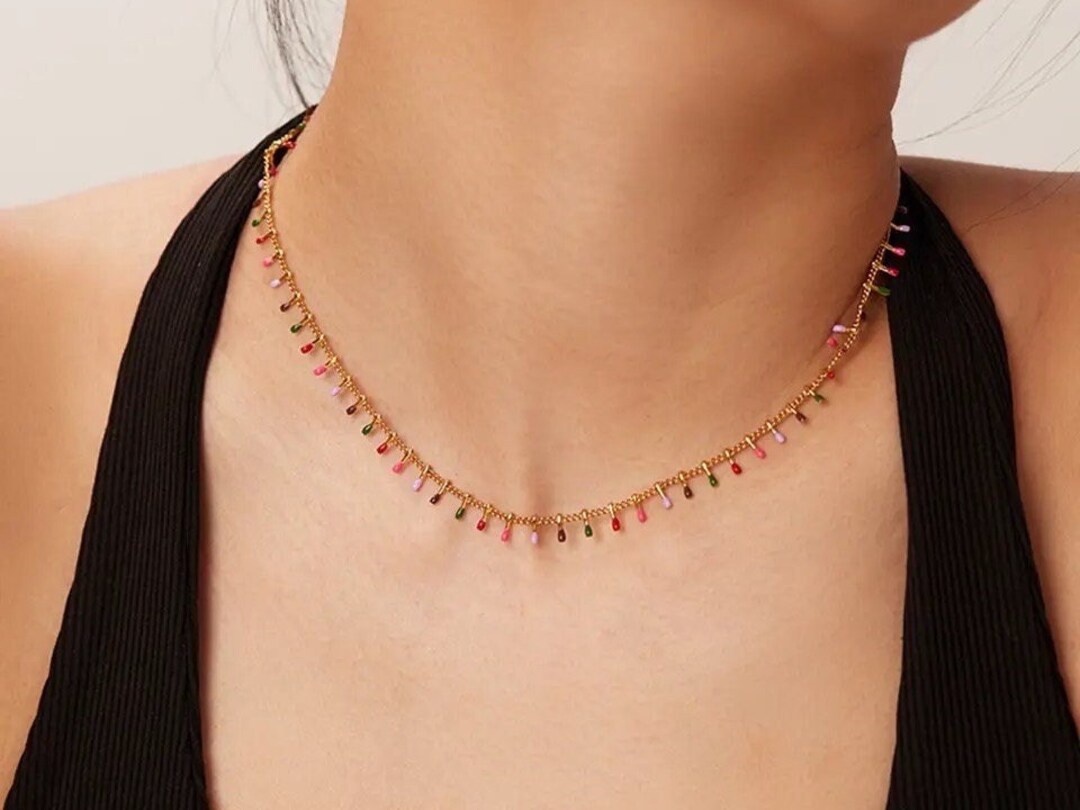 Thin Gold Chain Necklace Simple Gold Necklace Thin Gold Etsy