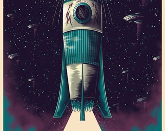 Space Adventure Awaits Astronaut, Foo fighter Wall Decor Art Print Poster