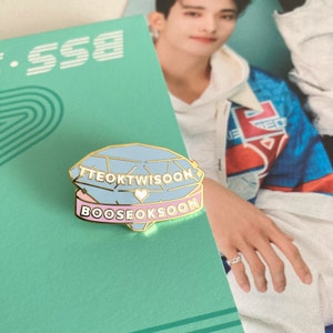 TteokTwiSoon Loves BooSeokSoon Hard Enamel Pin |  Seventeen BooSeokSoon BSS Kpop Pin