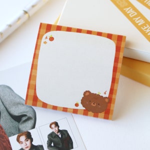 svt kwanie bear sticky note pad | 50 sheet note pad | seventeen seungkwan kpop sticky notes