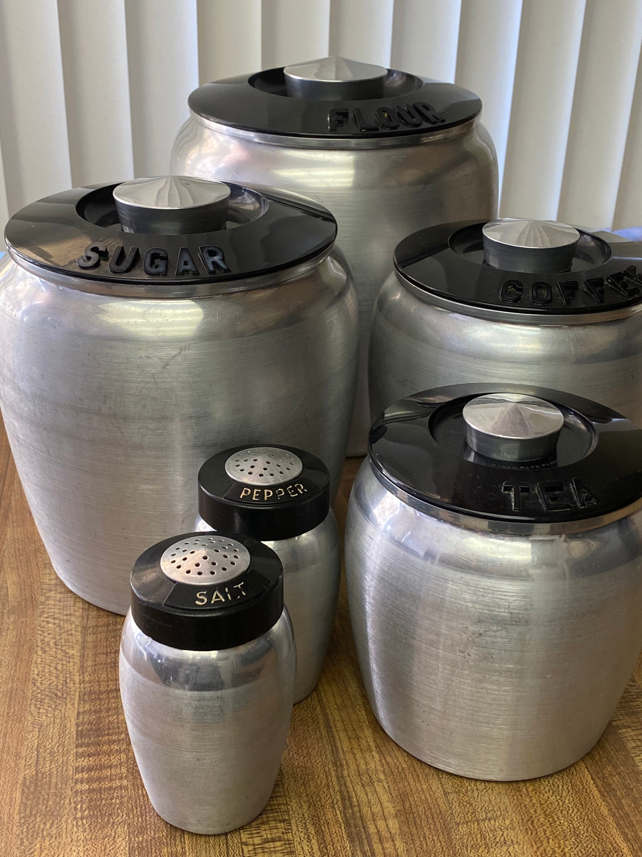 Vintage Canister Kromex Rose Gold Copper Colored Aluminum Grease