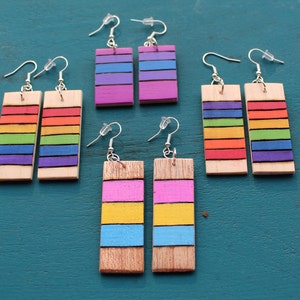 Hand Painted Horizontal Stripe Earrings