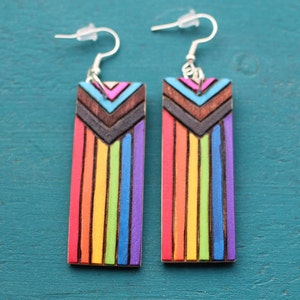 Hand Painted Progress Pride Flag Jewelry