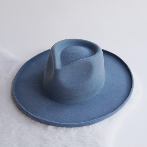 Laguna Wide Brim Hat Australian Wool Felt Hat Stiff Brim Etsy