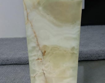 Tall Plinth Column.Burlwood Display for Lamp, Vase,Sculpture. 30 x 30 x 90 cm Onyx Pedestal, cube, Night Table, Low Table, Flower Table,Onyx
