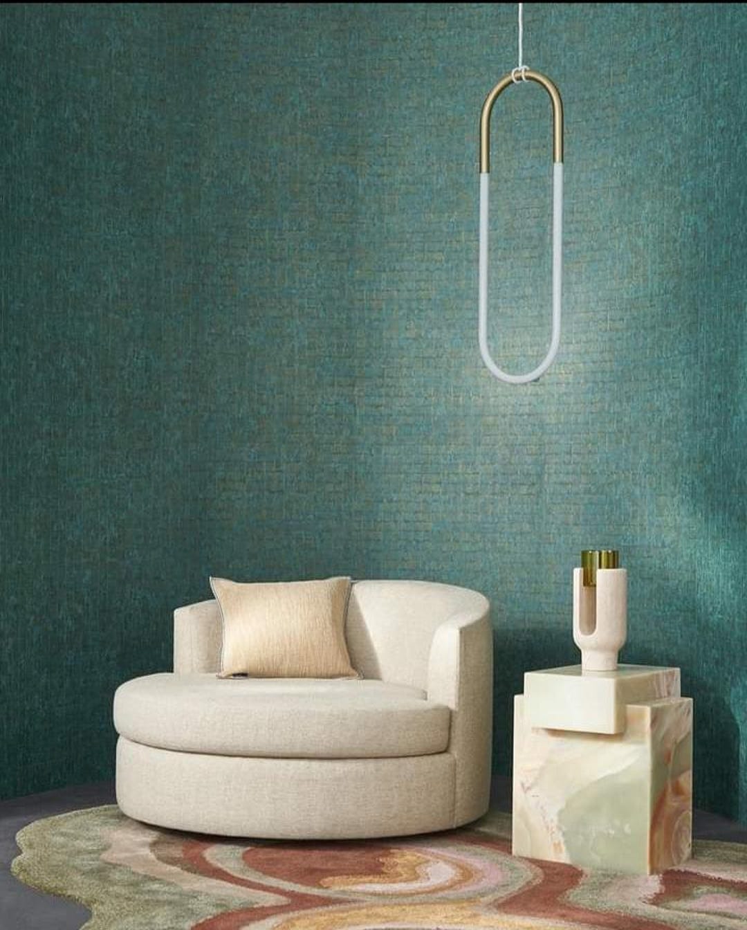 グリーンオニキス大理石サイドテーブル、モダンなリビングルームの装飾