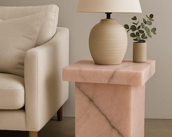 Onyx Pedestal, Pink Onyx Coffee Table, Marble cube, Night Table, Low Table, Flower Table,Onyx Accent Table, Hall Table. Natural Onyx