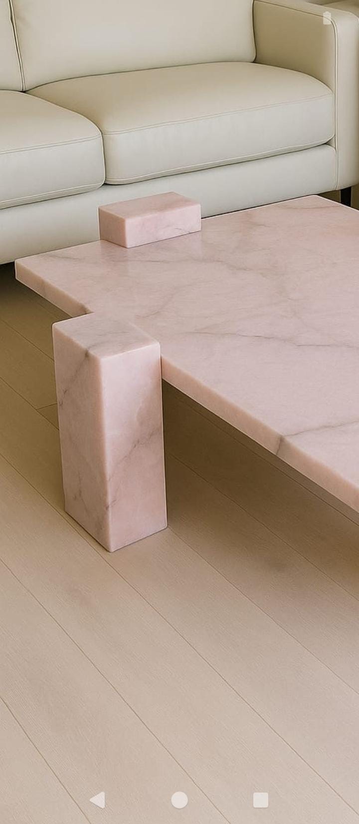 手作りのピンクオニキスコーヒーテーブル、インレイ大理石リビング