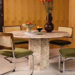 Handcrafted Marble Coffee Table, Agate & Mother-of-Pearl Inlay, 30&quot; Round