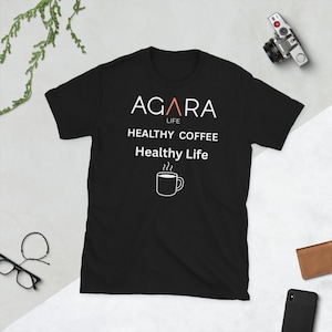 AGARA Front Only T shirt Healthy Coffee Healthy Life Short-Sleeve Unisex T-Shirt