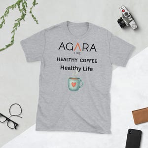 AGARA Coffee Front Back Healthy Coffee Healthy Life Short-Sleeve Unisex T-Shirt