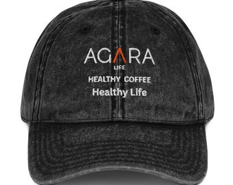 Gorra AGARA Vintage de sarga de algodón Café saludable Vida saludable