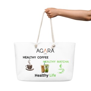 AGARA Matcha Healthy Coffee Healthy Matcha Healthy Life Oversized weekender bag