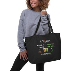 AGARA Healthy Coffee Healthy Match Healthy Life Large organic tote bag