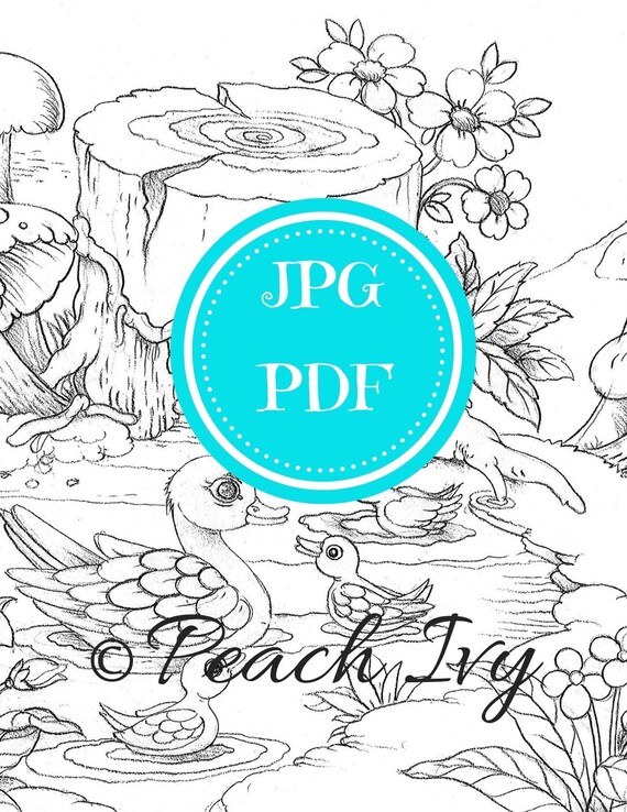 Grayscale Illustration Printable Coloring Pages for Kids &amp; - Etsy